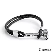 GIUMKA 正義之槌編織皮革手環 多款任選 MH08041 A.黑色