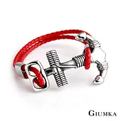 GIUMKA 船錨海洋風編織皮革手環 多款任選 MH08045 B.紅色