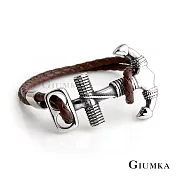 GIUMKA 船錨海洋風編織皮革手環 多款任選 MH08045 D.咖啡