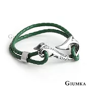 GIUMKA 龍尾編織皮革手環 多款任選 MH08048 C.綠色