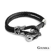 GIUMKA 龍爪編織皮革手環 多款任選 MH08058 A.黑色