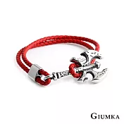 GIUMKA 鬼斧神兵編織皮革手環 多款任選 MH08050 B.紅色