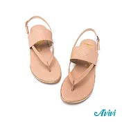 【U】Avivi - 輕夏旅行夾腳平底涼鞋 粉