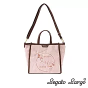 Legato Largo 迪士尼DISNEY聯名款 復古經典米奇米妮燈芯絨兩用托特包- 櫻花粉