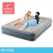 【INTEX】舒適雙層內建電動幫浦(fiber tech)雙人加大充氣床墊-寬152cm-有頭枕 15020220(64117ED)