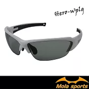 Mola摩拉 偏光運動太陽眼鏡 墨鏡 UV400 男女 白 灰 防紫外線 Hero-wplg
