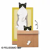 FELISSIMO 日本製 紙箱喵星人可愛貓咪便條紙~貓部 賓士黃色