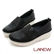 【LA NEW】DOUBLE AIR 氮氣墊手縫休閒鞋(女2270201) 22.5cm 黑