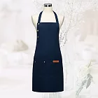 【巴芙洛】時尚防潑水可調整帆布工作圍裙 藍色
