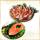 日本熟凍松葉蟹鉗2入超值組，加碼送鮭魚片