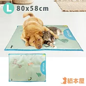 貓本屋 冰絲寵物降溫/冰涼墊【L號】80x58cm 全齡貓/中小型犬適用 動物藍