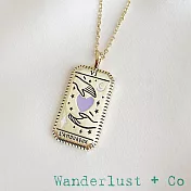 Wanderlust+Co 澳洲品牌 金色純愛甜心項鍊 長方形錢幣項鍊 L’Amoureux