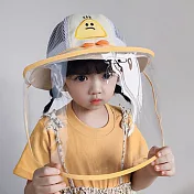 【Emi 艾迷】俏皮飯糰兒童網格透氣遮陽帽 2-5歲 (送童帽用防疫擋板) 米色