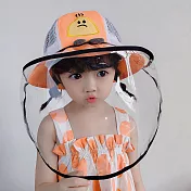 【Emi 艾迷】俏皮飯糰兒童網格透氣遮陽帽 2-5歲 (送童帽用防疫擋板) 橘色