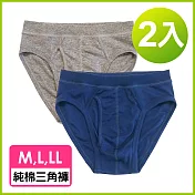 【日本GUNZE】男士純棉三角內褲2件組(SA640) M 藍