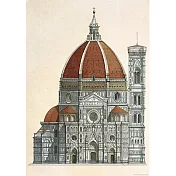 義大利 IFI 海報/包裝紙 聖母百花大教堂手繪圖