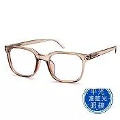 【SUNS】率性簡約造型 濾藍光眼鏡 彈性鏡腳 抗UV400 透茶框