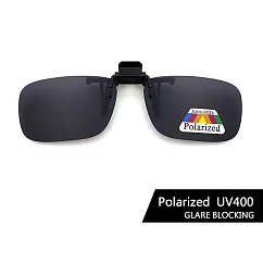 【SUNS】寶麗來偏光太陽眼鏡夾片 上翻式夾片 防眩光 抗UV400 小框 黑灰色