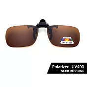 【SUNS】寶麗來偏光太陽眼鏡夾片 上翻式夾片 防眩光 抗UV400 小框 茶色