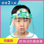 【iRoom優倍適】全面防疫*防飛沫防霧隔離防護面罩-頭戴式兒童款《超值2入》 美人魚