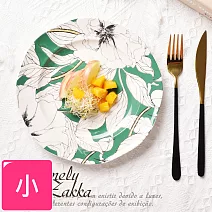 【Homely Zakka】北歐輕奢風春花卉陶瓷餐具/牛排盤/西餐盤_小圓平盤21.5cm