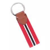 Polo Ralph Lauren 經典條紋帆布鑰匙圈-紅