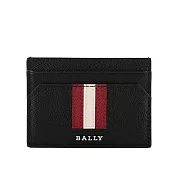 BALLY Thar 防刮牛皮黑白條紋卡片/名片夾 (黑色)