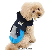 【PET PARADISE】寵物衣服-連帽雙色口袋T 藍 SS