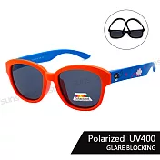【SUNS】兒童彈力太陽眼鏡 可愛卡通熊 寶麗來鏡片 抗UV400 橘框藍腳