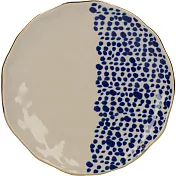 《CreativeTops》金邊靛藍餐盤(波點19cm) | 餐具 器皿 盤子