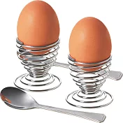 《EXCELSA》附匙彈簧造型蛋杯2入 | 雞蛋杯 蛋托 早午餐 餐具
