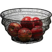 《PHILIPPI》摺疊鏤空水果籃(黑28cm) | 水果盤 水果籃