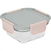 《KitchenCraft》玻璃密封保鮮盒(灰粉300ml) | 收納盒 環保餐盒 便當盒 野餐