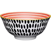 《KitchenCraft》陶製餐碗(墨黑長點) | 飯碗 湯碗