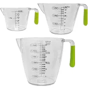 《KitchenCraft》好握量杯3件組(綠) | 刻度量杯