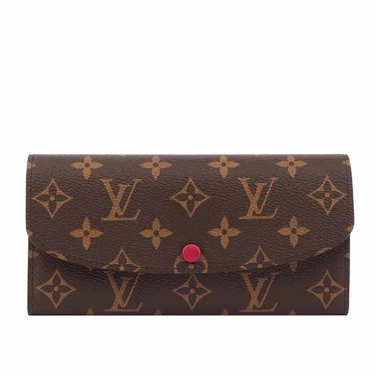 LV Monogram 桃紫釦 EMILIE長夾 M60697 (桃紫)
