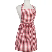《NOW》經典雙袋圍裙(格紋紅) | 廚房圍裙 料理圍裙 烘焙圍裙