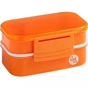 《Premier》附餐具雙層便當盒(橘) | 環保餐盒 保鮮盒 午餐盒 飯盒