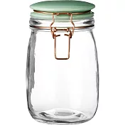 《Premier》扣式玻璃密封罐(藍綠1L) | 保鮮罐 咖啡罐 收納罐 零食罐 儲物罐