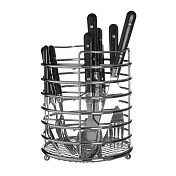 《Premier》4格鏤空餐具瀝水筒(銀) | 廚具 碗筷收納筒 瀝水架 瀝水桶