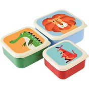 《Rex LONDON》保鮮盒3件(動物園) | 收納盒 環保餐盒 便當盒 野餐