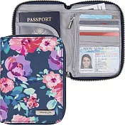 《TRAVELON》對開拉鍊護照包(花卉)