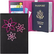 《TRAVELON》Bouquet繡花防護證件護照夾(黑)