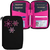 《TRAVELON》Bouquet繡花拉鍊防護證件護照夾(黑)
