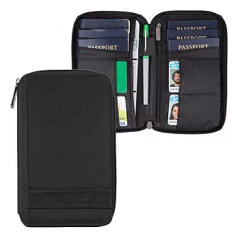 《TRAVELON》簡約拉鍊防盜證件護照夾(黑) | RFID防盜 護照保護套 護照包 多功能收納包