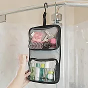 《TRAVELON》掛式雙袋分裝瓶罐6件組(黑) | 化妝包 收納包 旅行小包 沐浴小包 盥洗收納包
