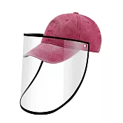 O’Pretty 歐沛媞 多功能防疫防護面罩式棒球帽(帽圍52-60cm)-多款可選 水洗紅