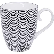 《Tokyo Design》瓷製馬克杯(浪紋黑325ml) | 水杯 茶杯 咖啡杯