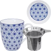 《Tokyo Design》附蓋濾茶馬克杯(星點藍325ml) | 濾茶器 水杯 午茶杯 咖啡杯
