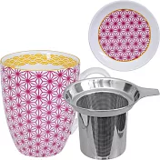 《Tokyo Design》附蓋濾茶馬克杯(圖騰紫325ml) | 濾茶器 水杯 午茶杯 咖啡杯